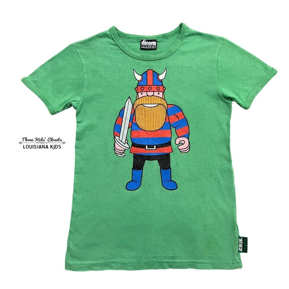 Danefae Basics 9Y Green Erik The Viking Shirt